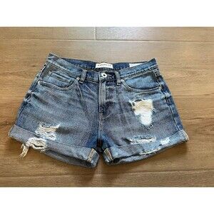Bullhead Denim Co. Junior's Size 5 Shorts Blue Denim Mid Rise 100% Cotton